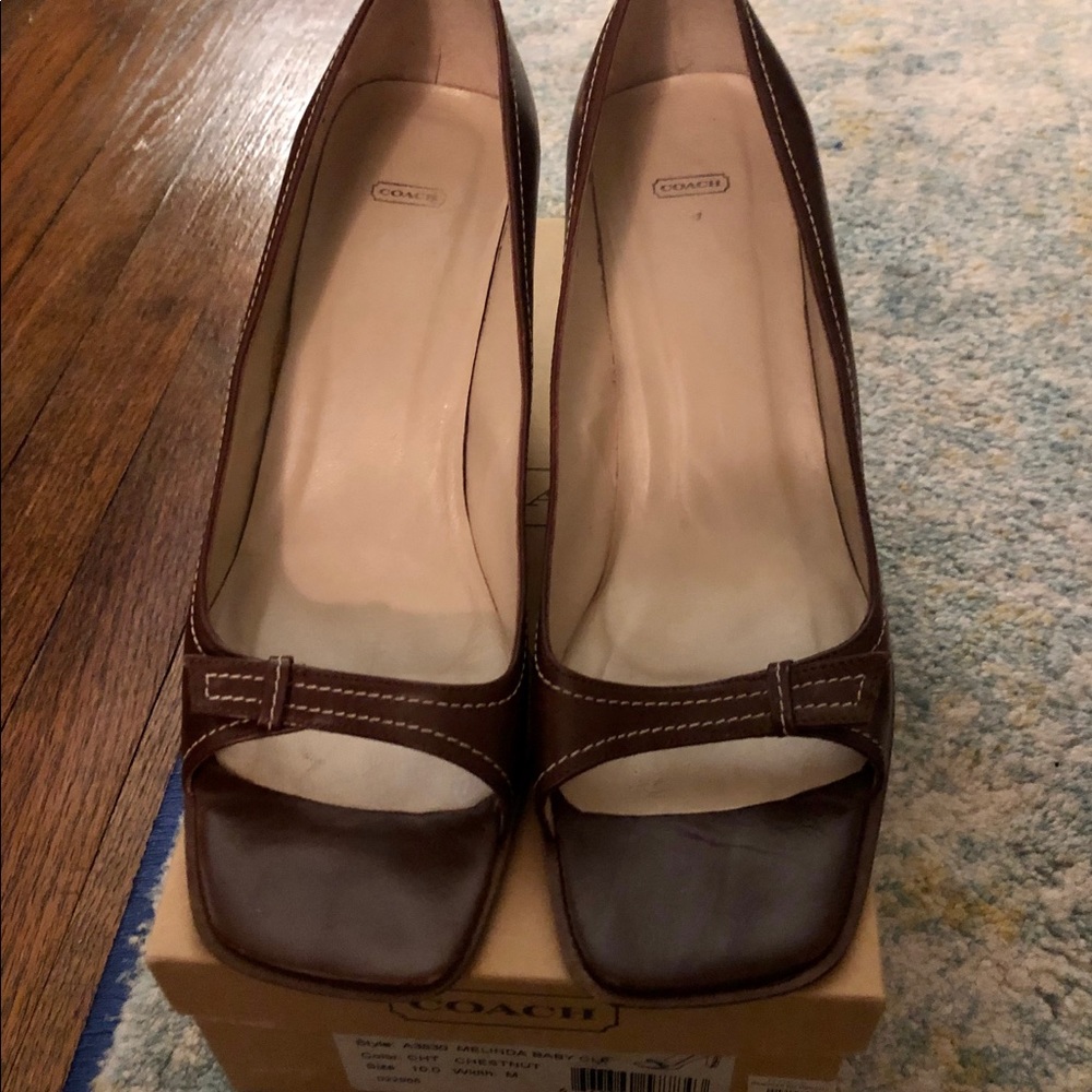 Coach Brown leather heels